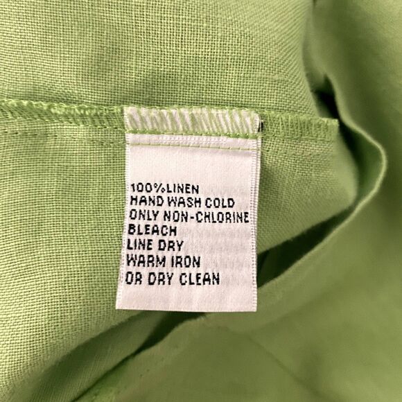 Talbots Petites Irish Linen Blazer Lightweight Lime Green Summer Size 10P - Picture 4 of 4